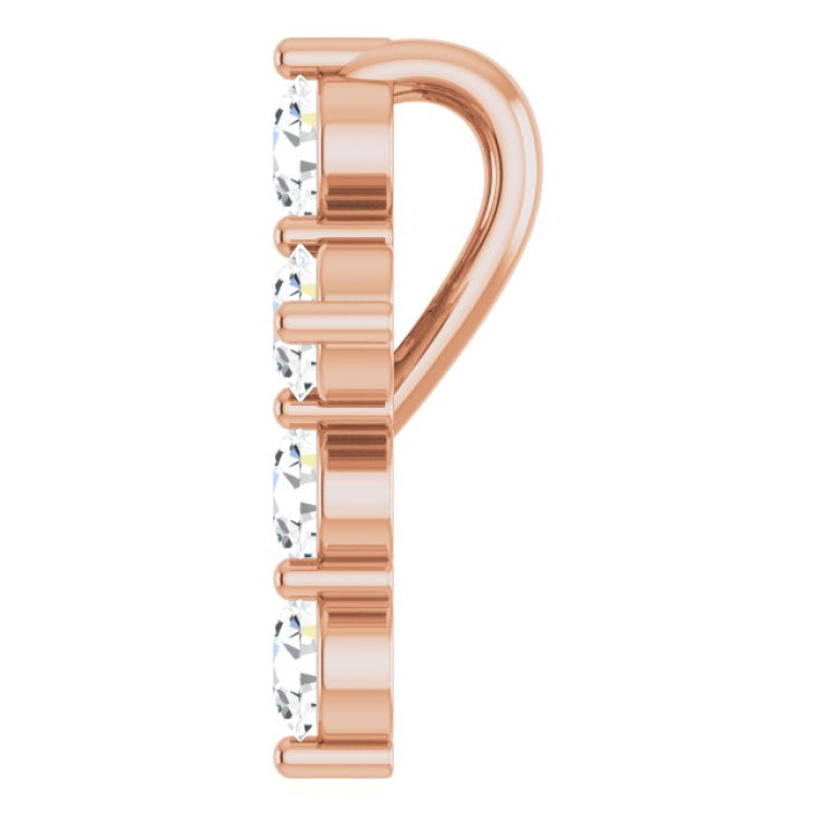 14K Rose Gold 1/4 CTW Natural Diamond Cross Pendant