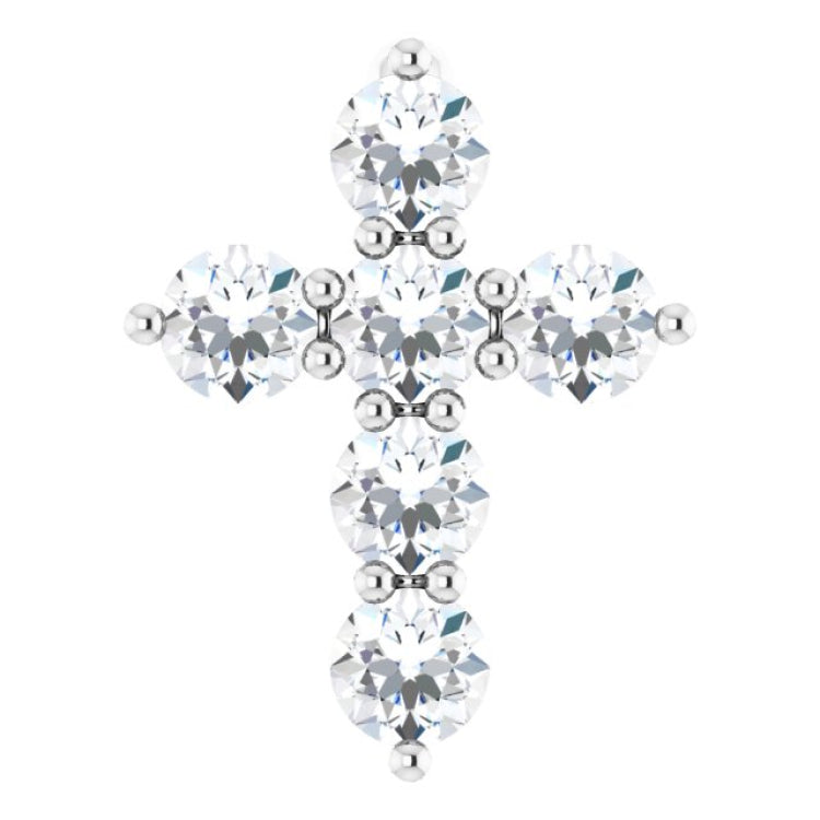 Sterling Silver 1/4 CTW Natural Diamond Cross Pendant