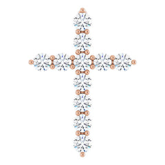 14K Rose Gold 3/8 CTW Natural Diamond Cross Pendant