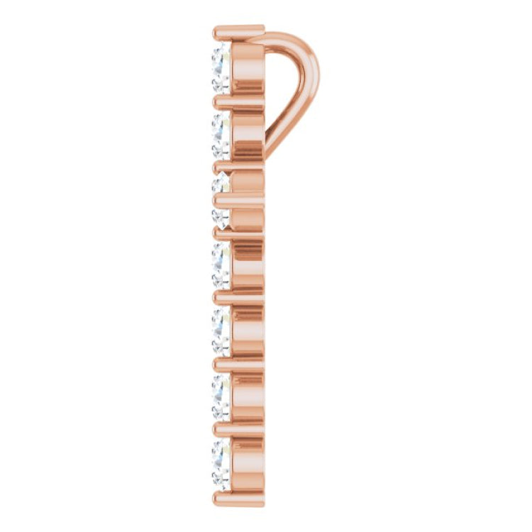 14K Rose Gold 3/8 CTW Natural Diamond Cross Pendant