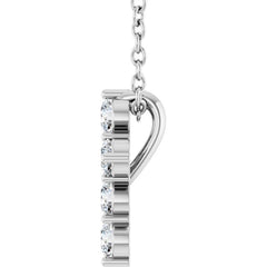 Platinum 1/4 CTW Natural Diamond Cross 16-18" Necklace