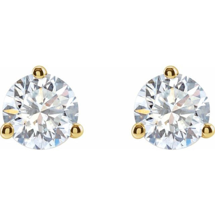 14K Yellow Gold 1 CTW Lab-Grown Diamond Stud Earrings