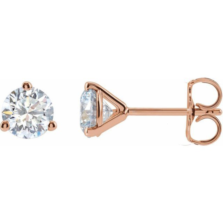 14K Rose Gold 1 1/5 CTW Lab-Grown Diamond Stud Earrings