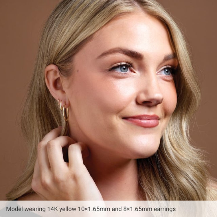 14K Rose Gold Hinged 10 mm Hoop Earring