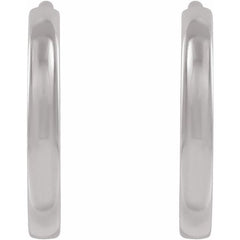 14K White Gold Hinged 10 mm Hoop Earrings