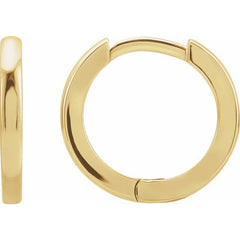 14K Yellow Gold Hinged 15 mm Hoop Earrings