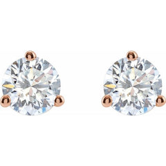 14K Rose Gold 1 CTW Lab-Grown Diamond Stud Earrings
