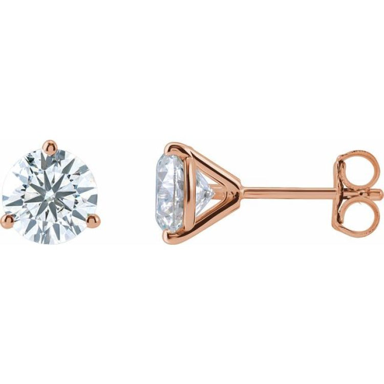 14K Rose Gold 1 5/8 CTW Lab-Grown Diamond Stud Earrings