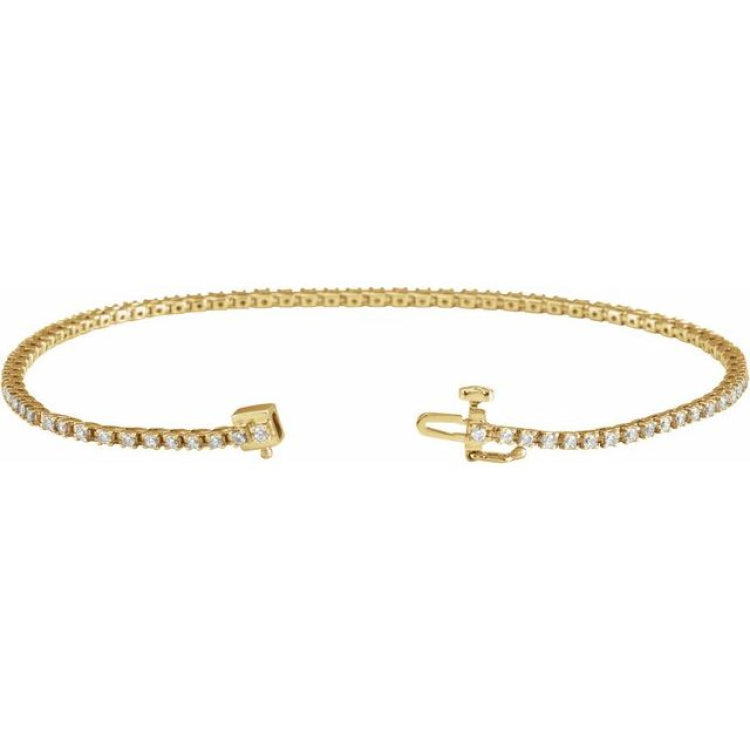 14K Yellow Gold 1 CTW Natural Diamond Line 7 1/4" Bracelet
