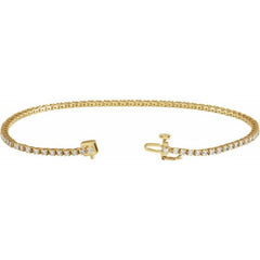 14K Yellow Gold 1 CTW Natural Diamond Line 7 1/4" Bracelet