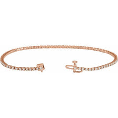 14K Rose Gold 1 CTW Natural Diamond Line 7 1/4" Bracelet