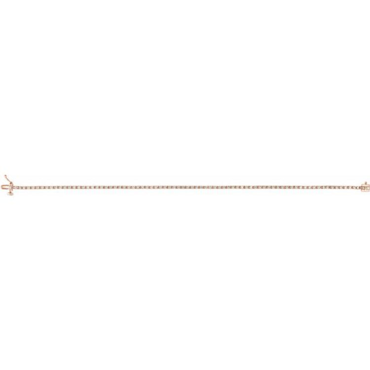 14K Rose Gold 1 CTW Natural Diamond Line 7 1/4" Bracelet
