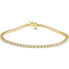 14K Yellow Gold 2 CTW Natural Diamond Line 7 1/4" Bracelet