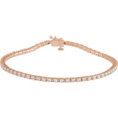 14K Rose Gold 2 CTW Natural Diamond Line 7 1/4" Bracelet