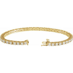 14K Yellow Gold 4 CTW Natural Diamond Line 7 1/4" Bracelet