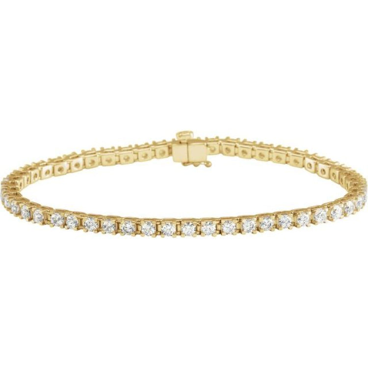 14K Yellow Gold 5 CTW Natural Diamond Line 7 1/4" Bracelet