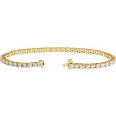 14K Yellow Gold 5 CTW Natural Diamond Line 7 1/4" Bracelet