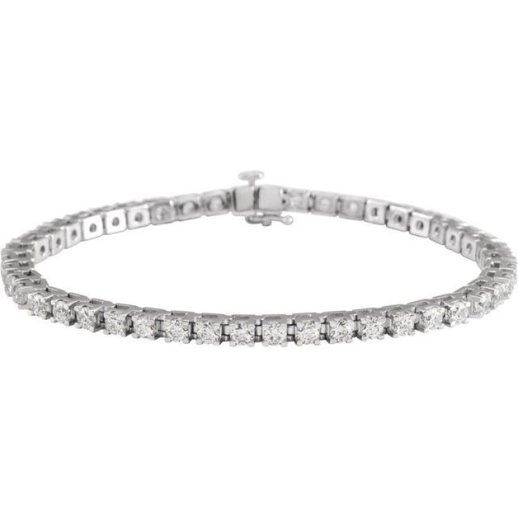 14K White Gold 5 CTW Natural Diamond Line 7 1/4" Bracelet
