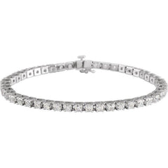 14K White Gold 5 CTW Natural Diamond Line 7 1/4" Bracelet
