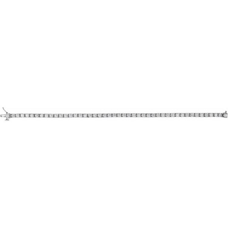 14K White Gold 5 CTW Natural Diamond Line 7 1/4" Bracelet