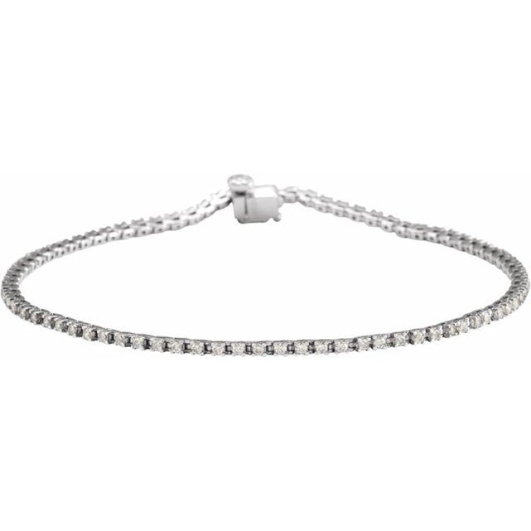 14K White Gold 1 CTW Lab-Grown Diamond Line 7 1/4" Bracelet