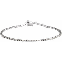 14K White Gold 1 CTW Lab-Grown Diamond Line 7 1/4" Bracelet
