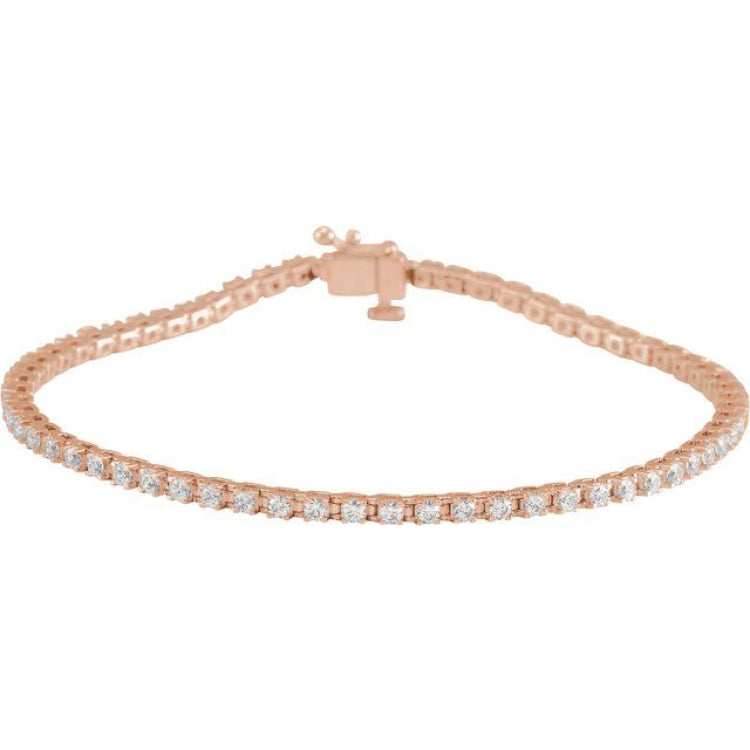 14K Rose Gold 2 CTW Lab-Grown Diamond Line 7 1/4" Bracelet