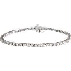 14K White Gold 3 CTW Lab-Grown Diamond Line 7 1/4" Bracelet