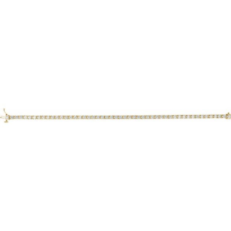 14K Yellow Gold 4 CTW Lab-Grown Diamond Line 7 1/4" Bracelet