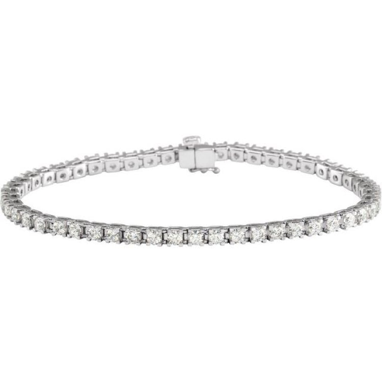 14K White Gold 4 CTW Lab-Grown Diamond Line 7 1/4" Bracelet