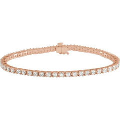 14K Rose Gold 4 CTW Lab-Grown Diamond Line 7 1/4" Bracelet