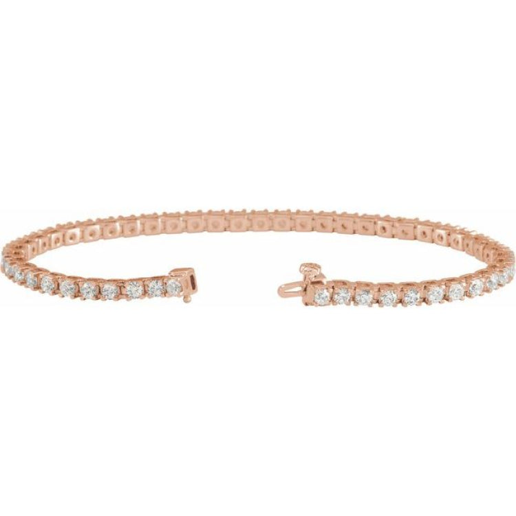 14K Rose Gold 4 CTW Lab-Grown Diamond Line 7 1/4" Bracelet