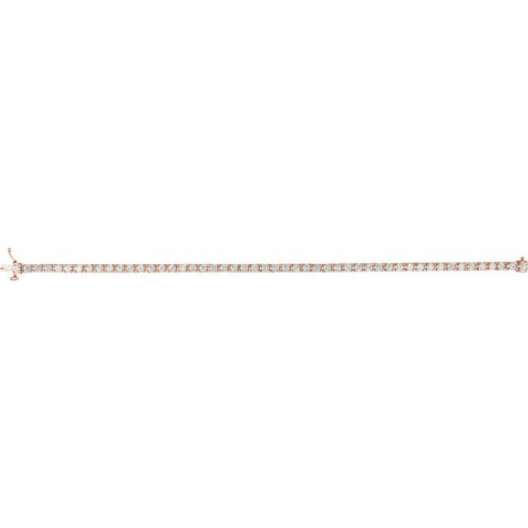 14K Rose Gold 4 CTW Lab-Grown Diamond Line 7 1/4" Bracelet