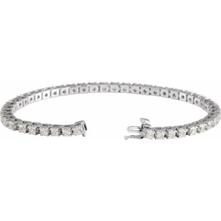 14K White Gold 5 CTW Lab-Grown Diamond Line 7 1/4" Bracelet