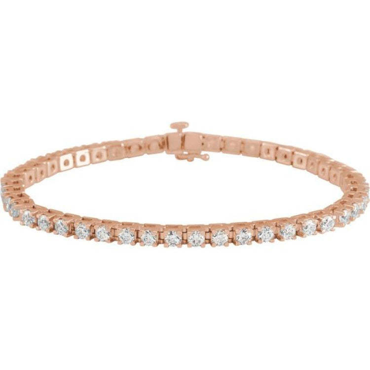 14K Rose Gold 5 CTW Lab-Grown Diamond Line 7 1/4" Bracelet