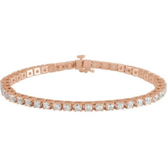 14K Rose Gold 5 CTW Lab-Grown Diamond Line 7 1/4" Bracelet