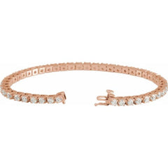 14K Rose Gold 5 CTW Lab-Grown Diamond Line 7 1/4" Bracelet