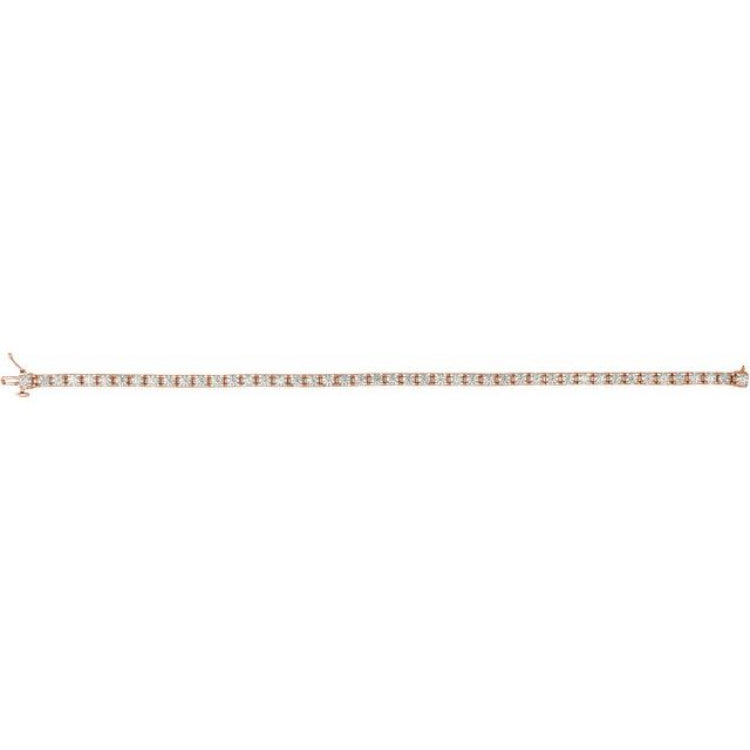 14K Rose Gold 5 CTW Lab-Grown Diamond Line 7 1/4" Bracelet