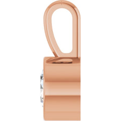 14K Rose Gold 1/4 CT Natural Diamond Bezel-Set Solitaire Pendant