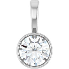 Sterling Silver 1/4 CT Natural Diamond Bezel-Set Solitaire Pendant