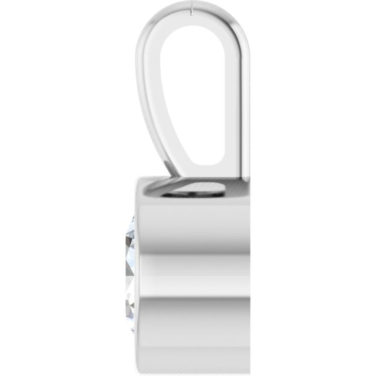 Sterling Silver 1/4 CT Natural Diamond Bezel-Set Solitaire Pendant