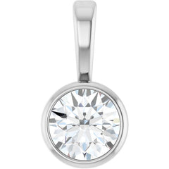Sterling Silver 1/6 CT Natural Diamond Bezel-Set Solitaire Pendant