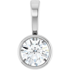 Platinum 1/10 CT Natural Diamond Bezel-Set Solitaire Pendant