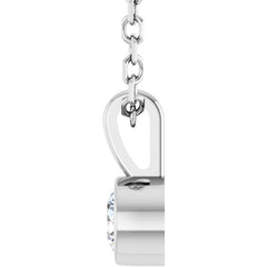 Sterling Silver 1/10 CT Natural Diamond Bezel-Set Solitaire 16-18" Necklace