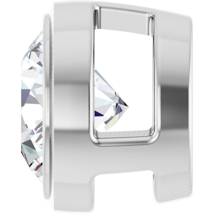 14K White Gold 1/2 CT Natural Diamond Slide Pendant
