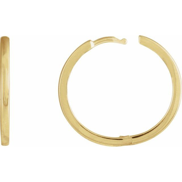 14K Yellow Gold Hinged 20 mm Hoop Earrings