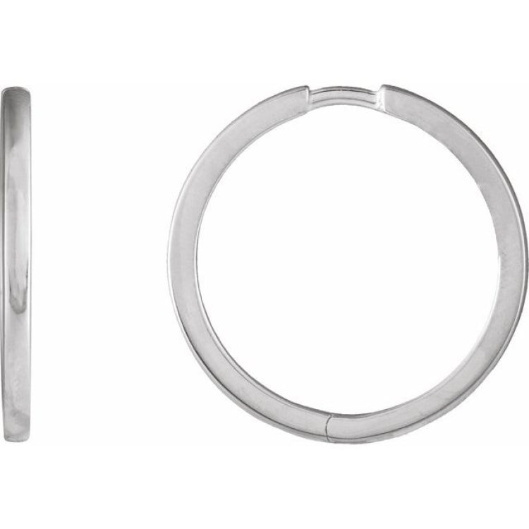 Sterling Silver Hinged 20 mm Hoop Earrings