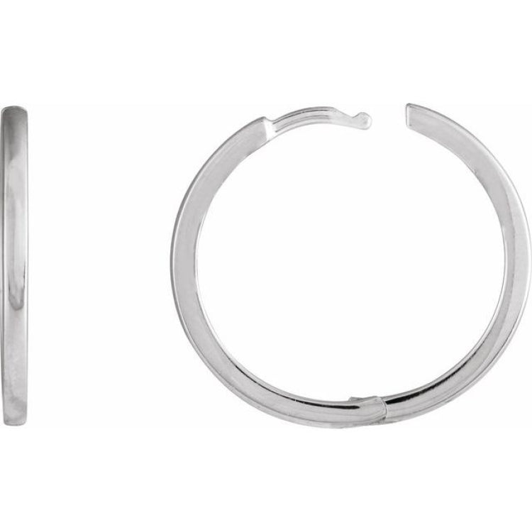 Sterling Silver 20 mm Huggie Hoop Earring