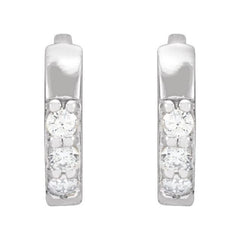 Platinum .05 CTW Natural Diamond Hinged 8 mm Hoop Earrings