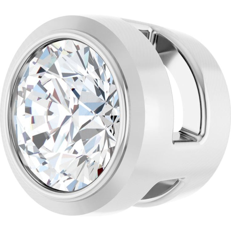 14K White Gold 1/6 CT Natural Diamond Slide Pendant